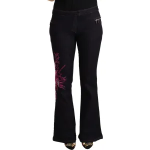 Exte Chic Black Mid Waist Flared Denim Jeans