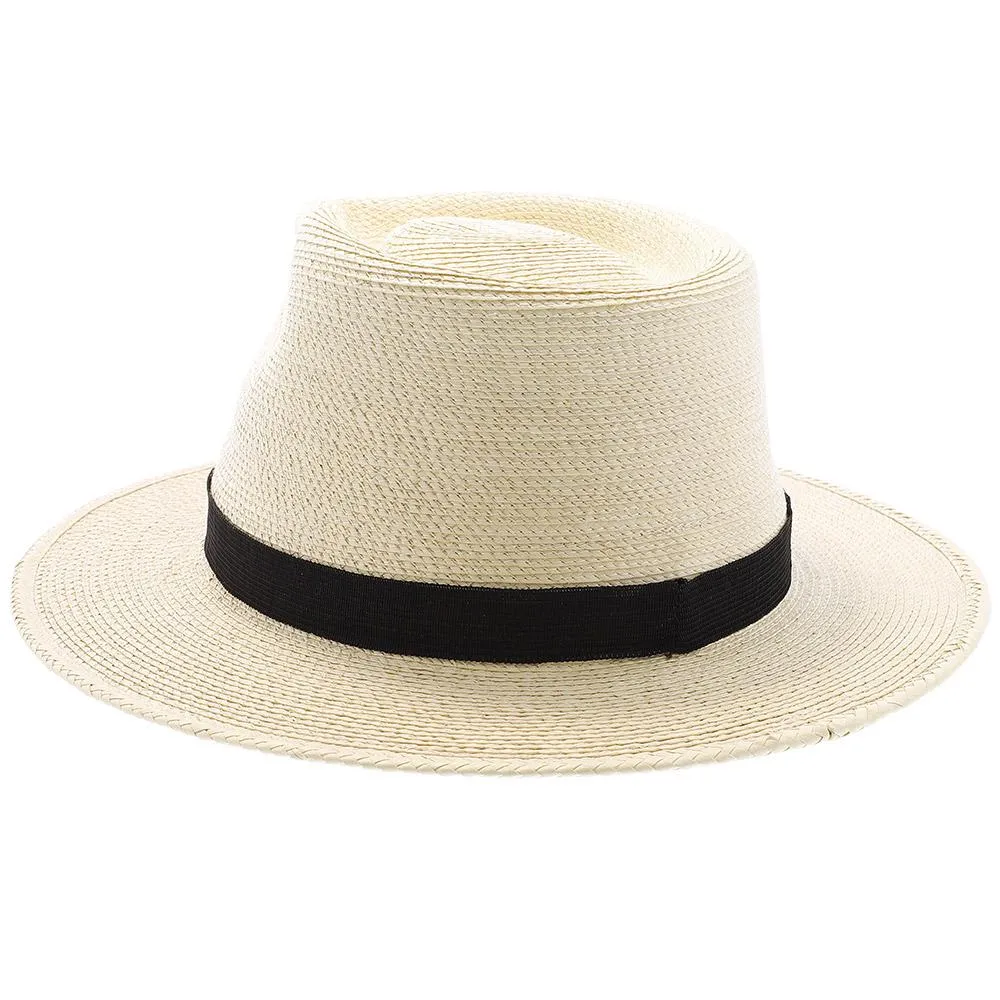 Fine Palm Tear Drop Fedora - Natural Hand Woven Guatemalan Fine Palm Hat