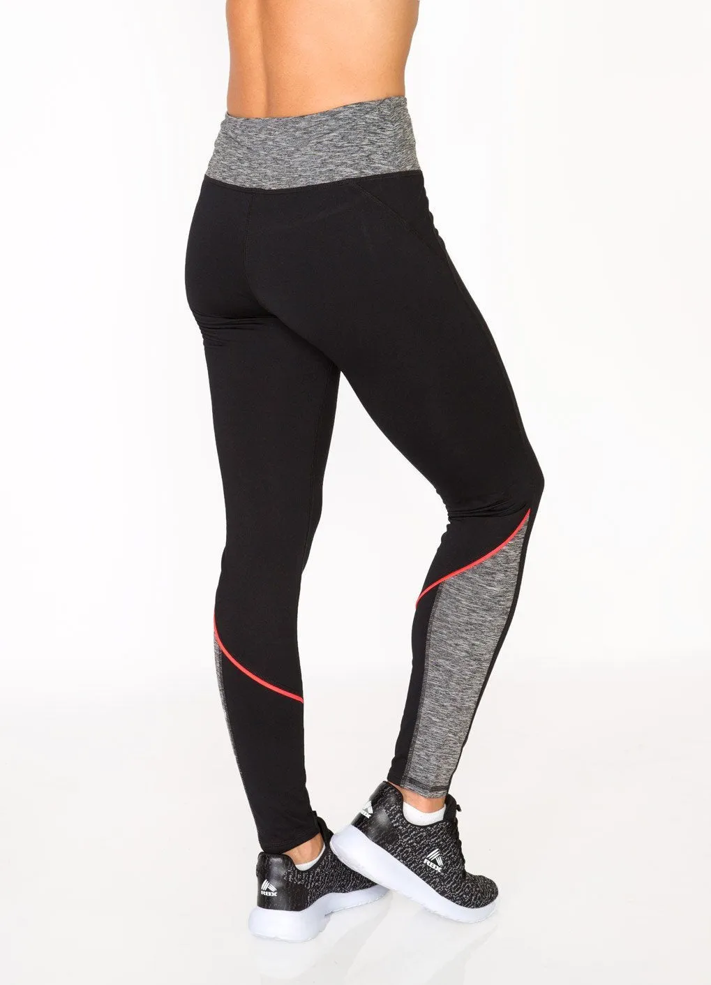 Fleece Insulated Heathered Color Block Leggings