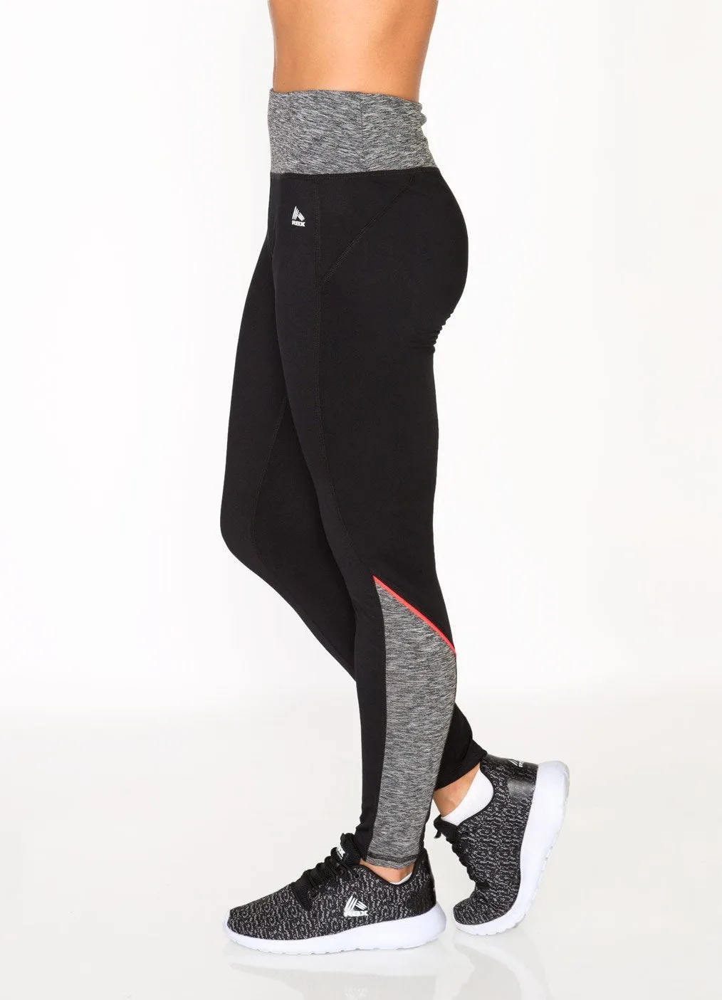 Fleece Insulated Heathered Color Block Leggings