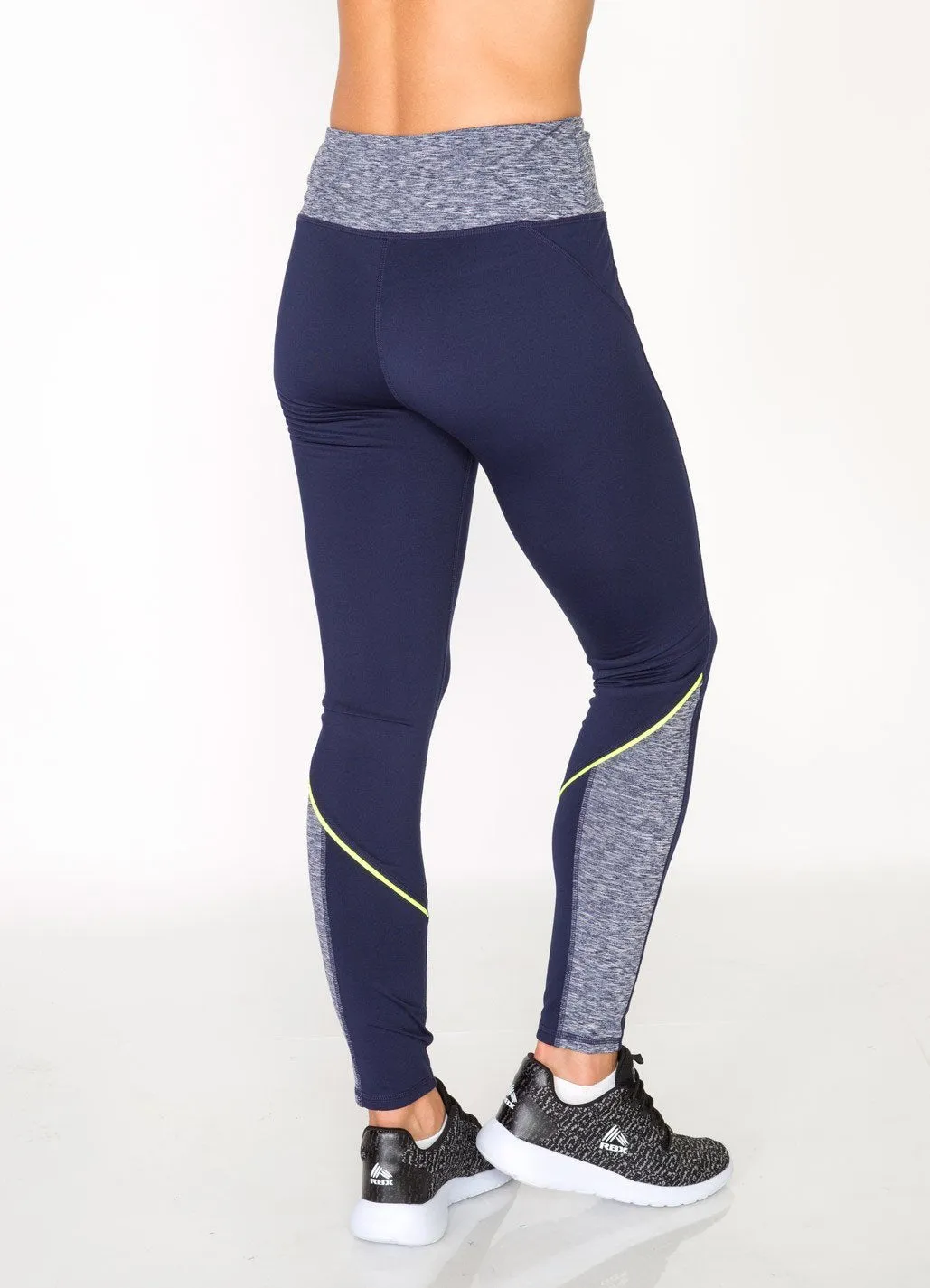 Fleece Insulated Heathered Color Block Leggings