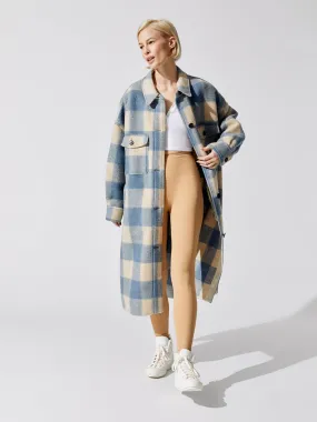 Fontizi Plaid Coat - Blue