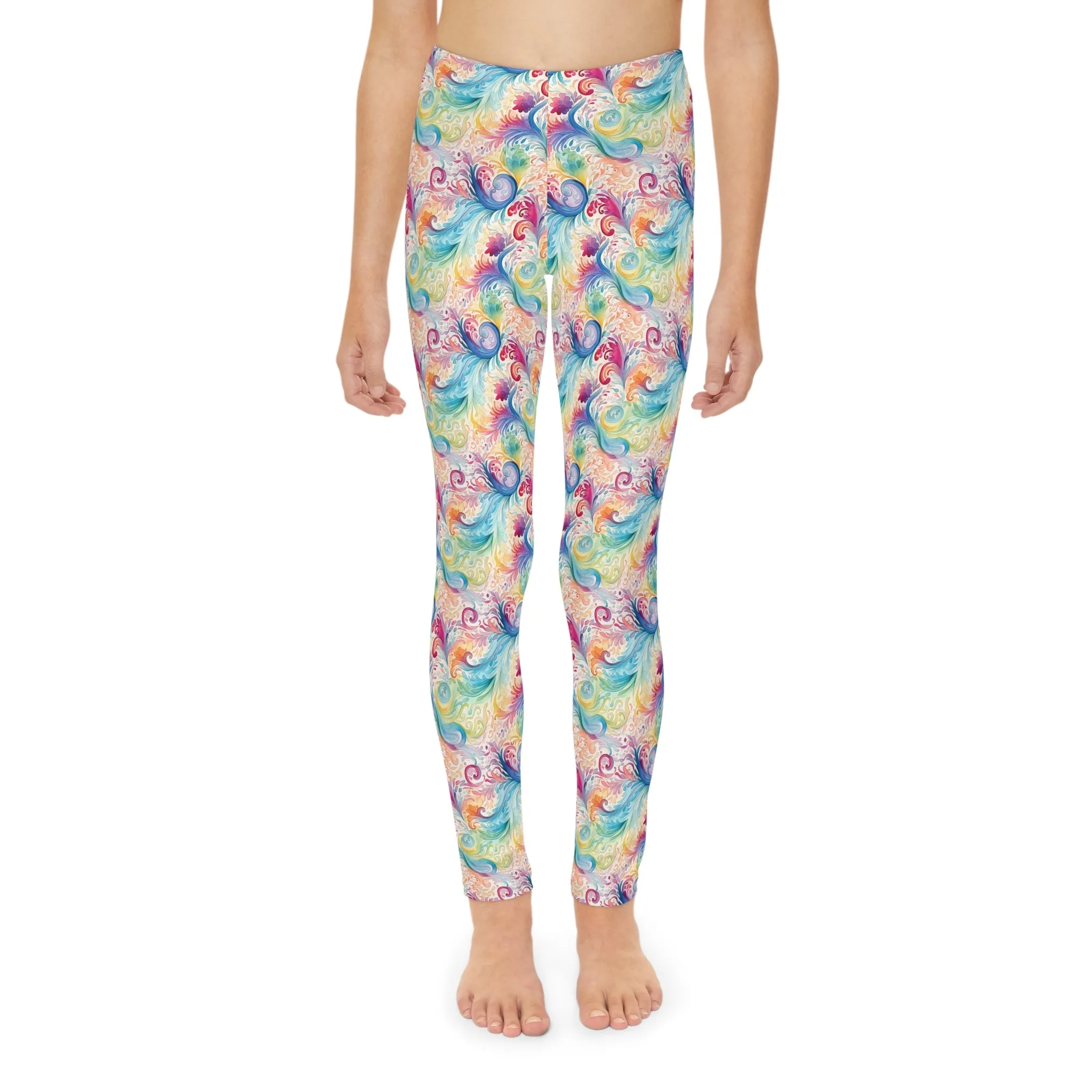 Full-Length Leggings Rainbow Paisley Design - Kids Leggings