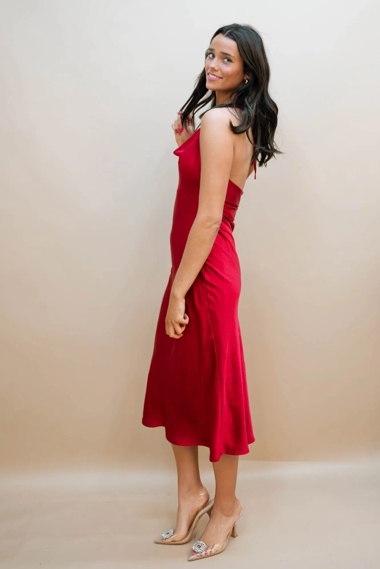 Gracyn Satin Midi Dress