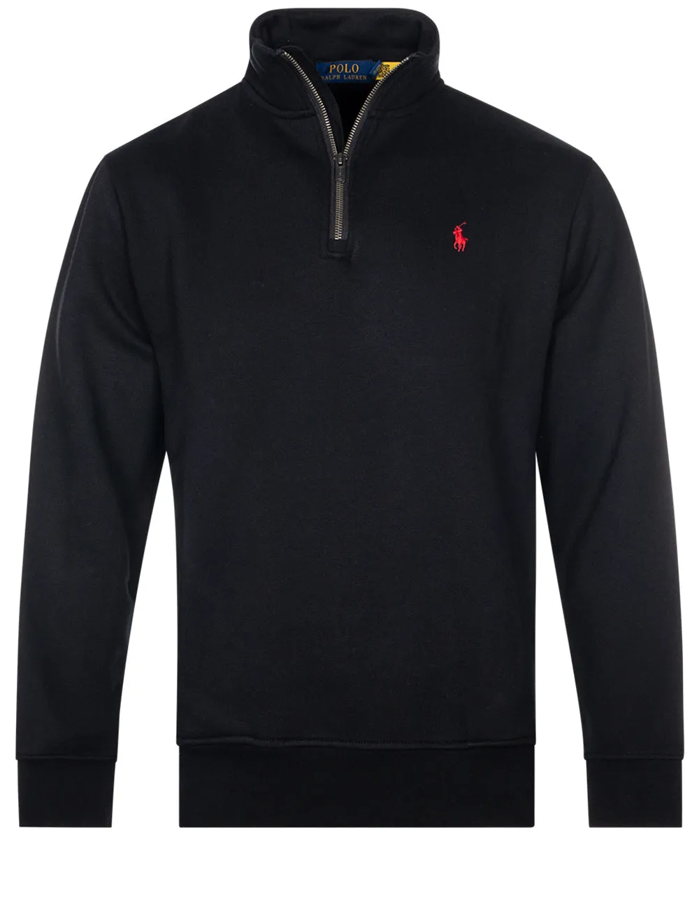 Half Zip Fleece Long Sleeve Sweatshirt Black