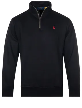 Half Zip Fleece Long Sleeve Sweatshirt Black