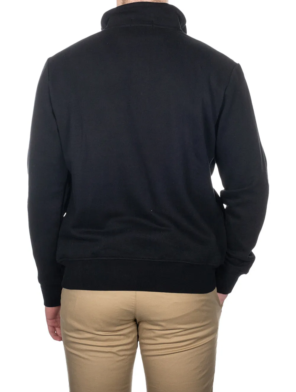 Half Zip Fleece Long Sleeve Sweatshirt Black