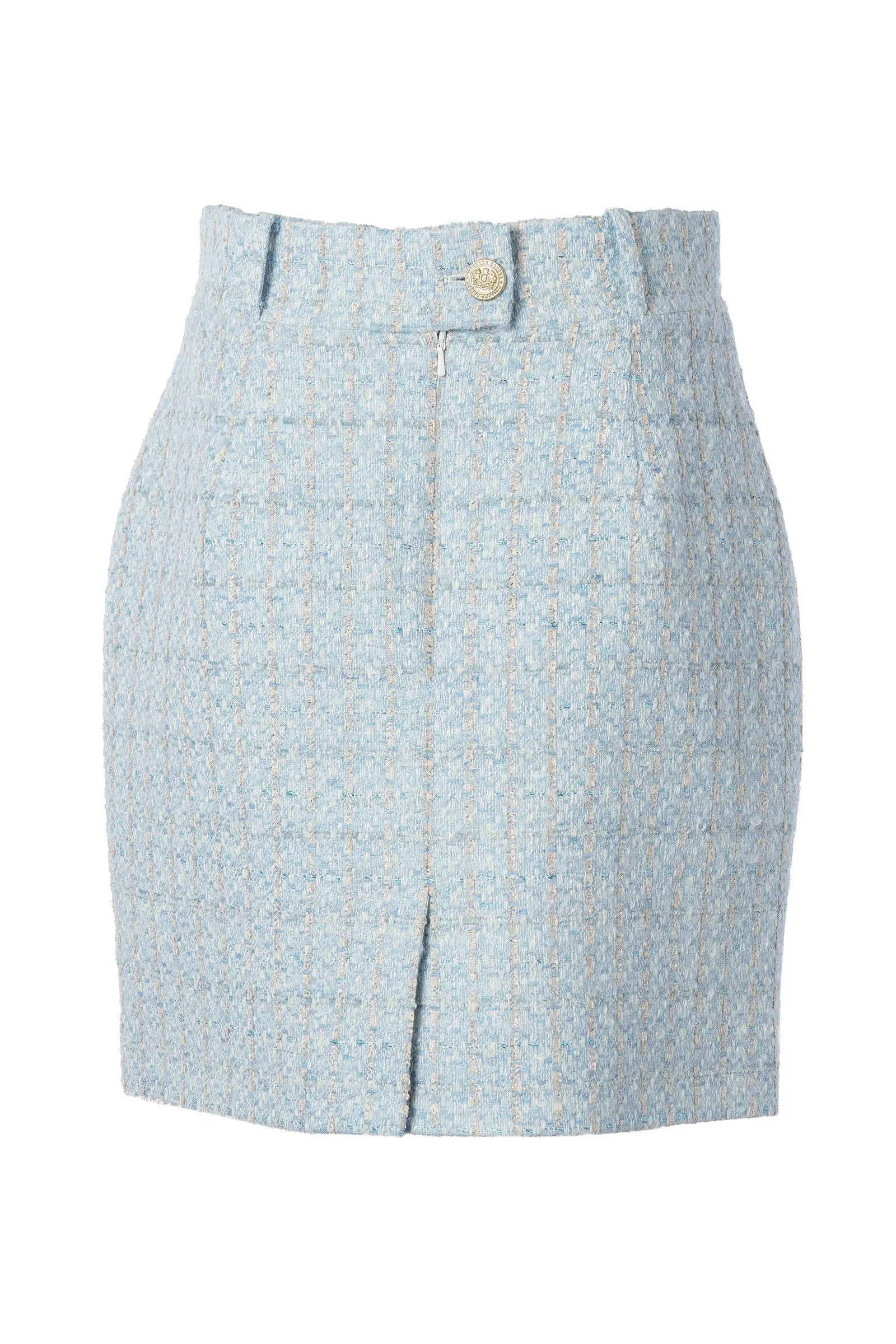 Holland Cooper Regency Skirt in Sky Blue Boucle