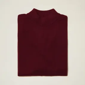 Inserch Cotton Blend Mock Neck Sweater Burgundy 4308-00031 Burgundy