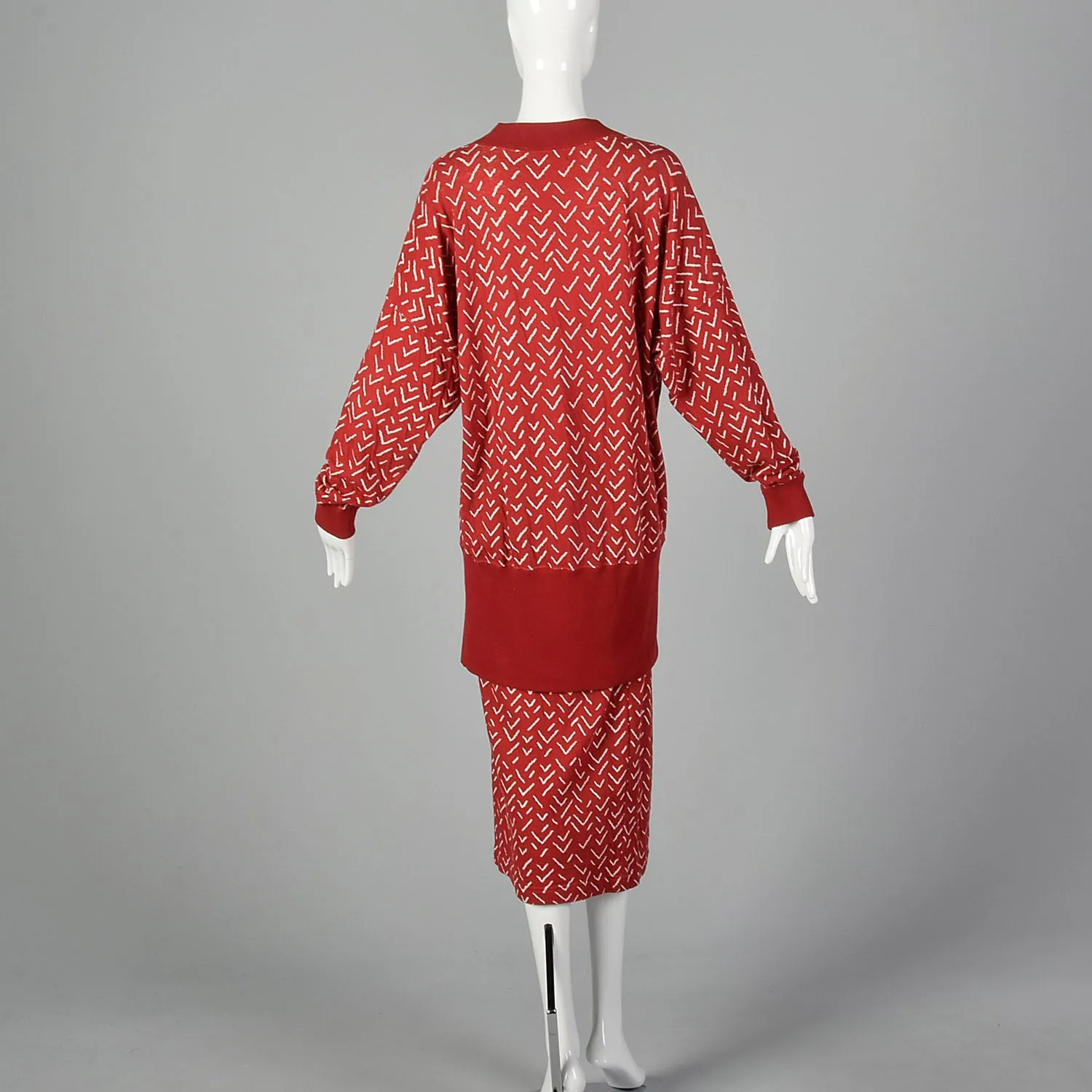 Issey Miyake Plantation 1980s Red Two Piece