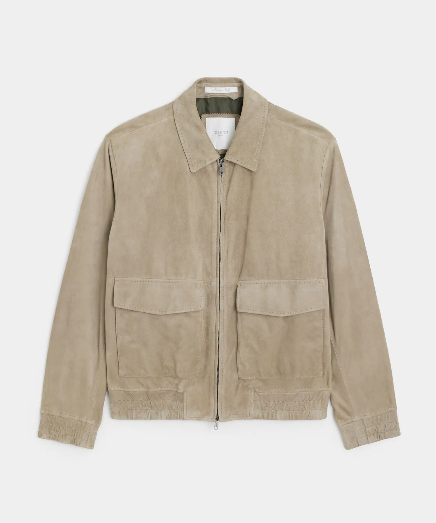 Italian Suede Grant Jacket in Stone