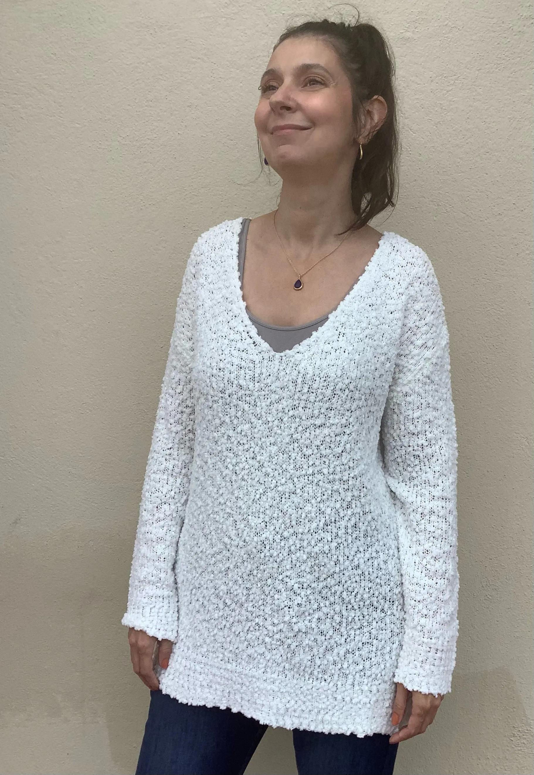 Ivory Popcorn Sweater