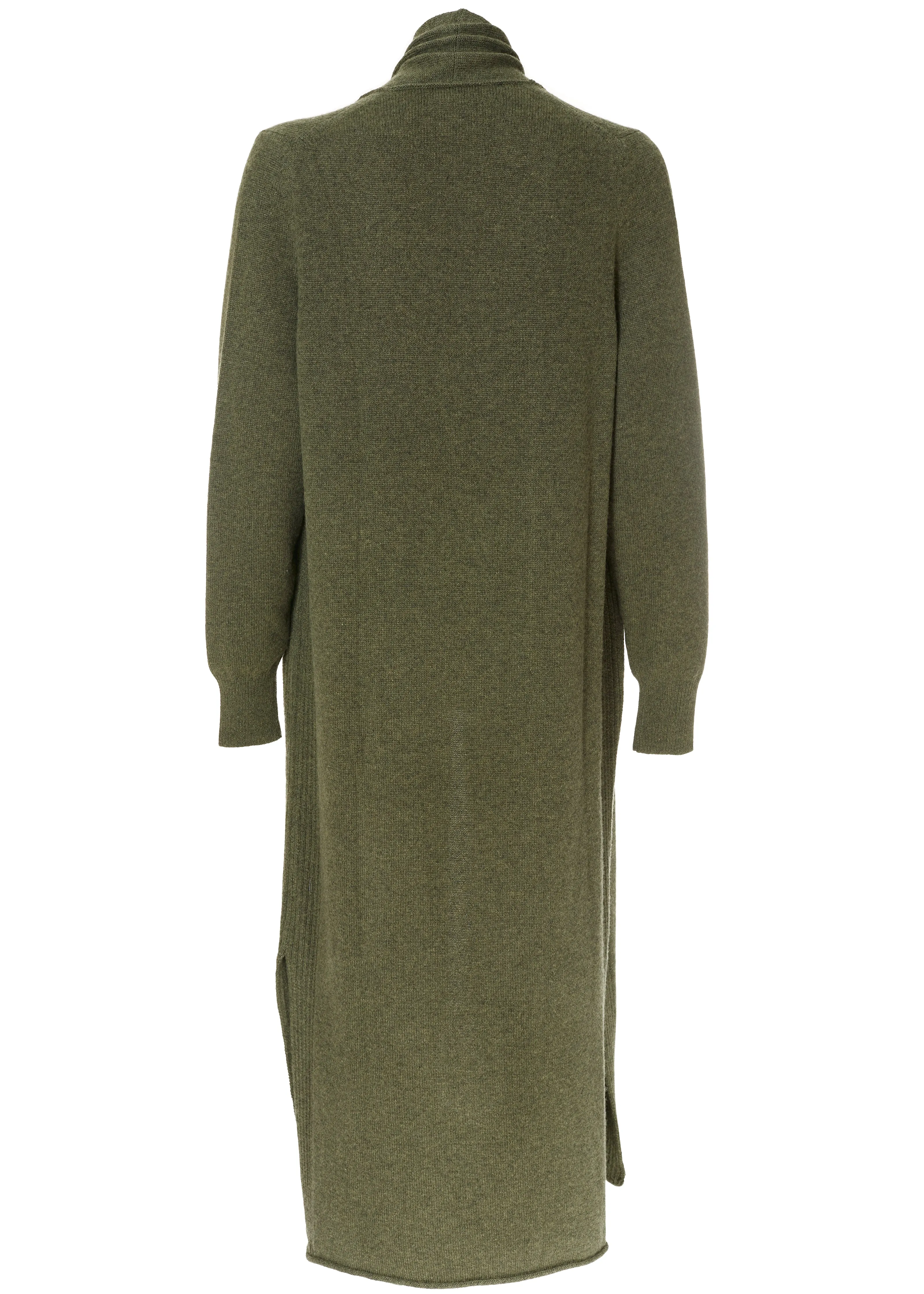 Jess Olive Wool Long Cardigan