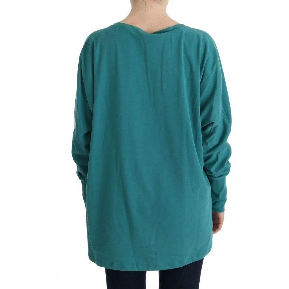 John Galliano Elegant Crewneck Cotton Sweater in Green