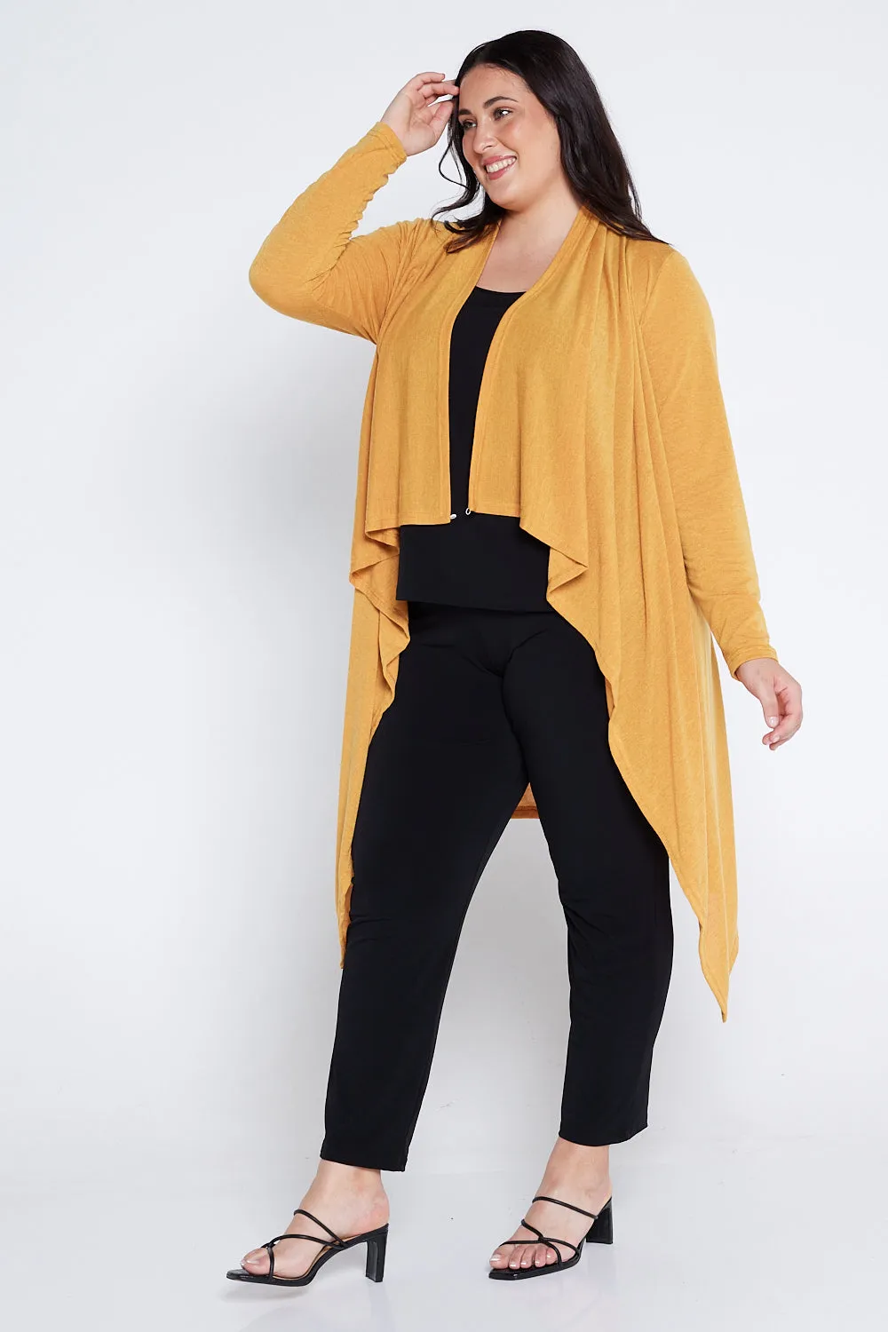 Kasra Wrap Tunic Jacket - Mustard