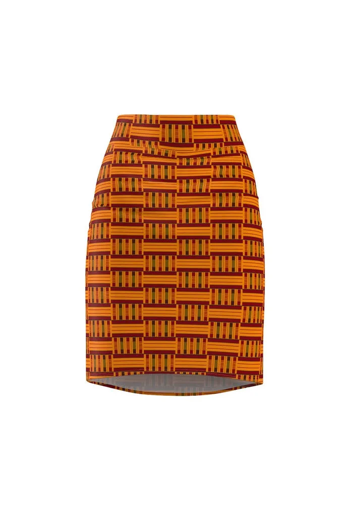 Kente Print Women's Pencil Skirt