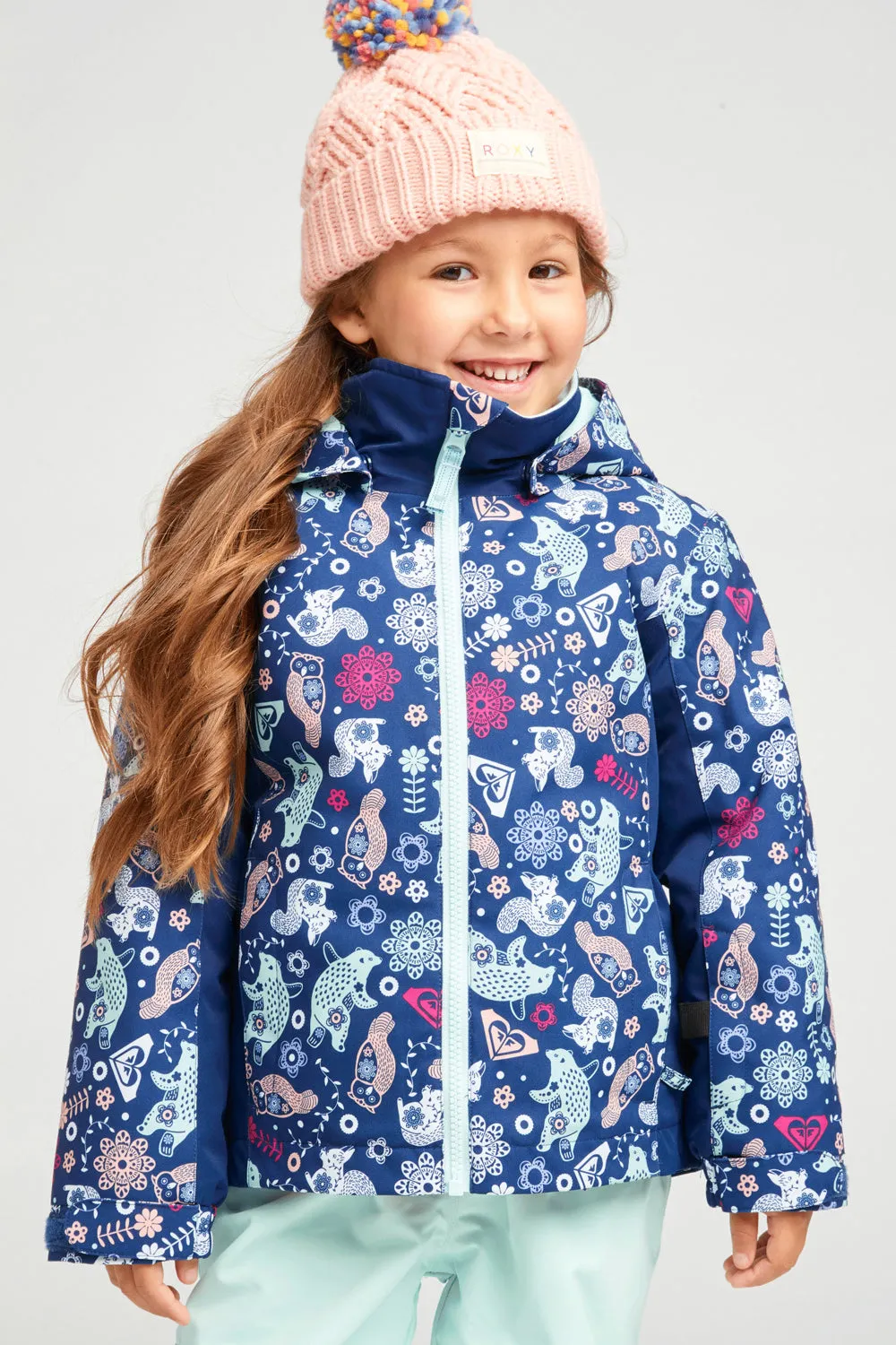 Kids Ski Jacket Roxy Snowy Tale Medieval Blue (Size 3 left)