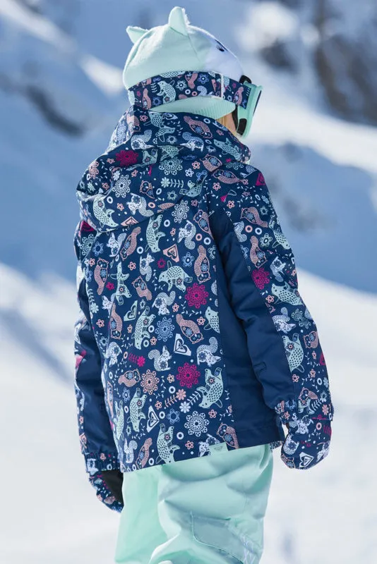 Kids Ski Jacket Roxy Snowy Tale Medieval Blue (Size 3 left)