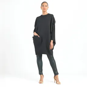 Knit Architectural Tunic in Black by Clara Sun Woo