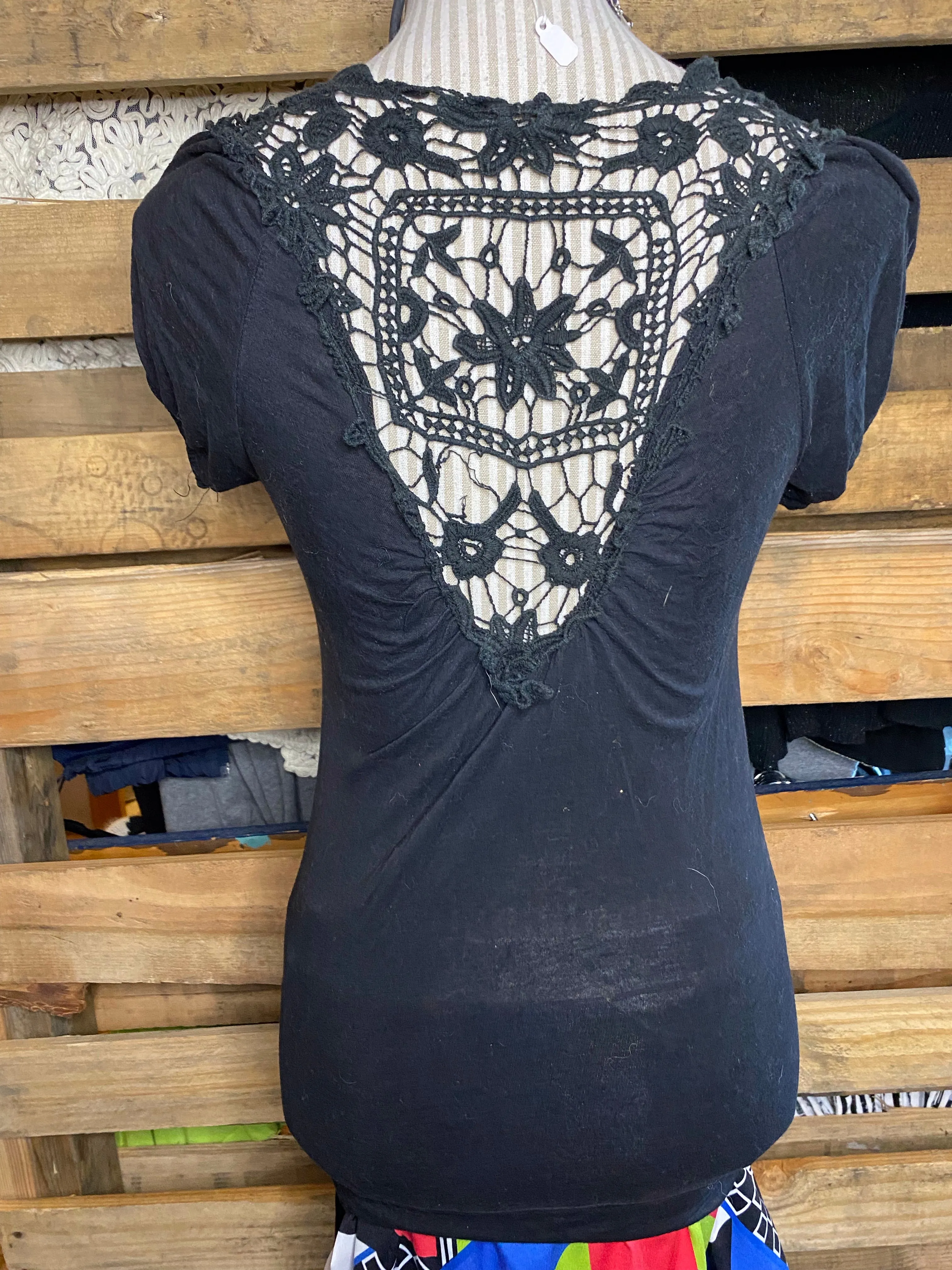 Lace Black Tee (Size L)