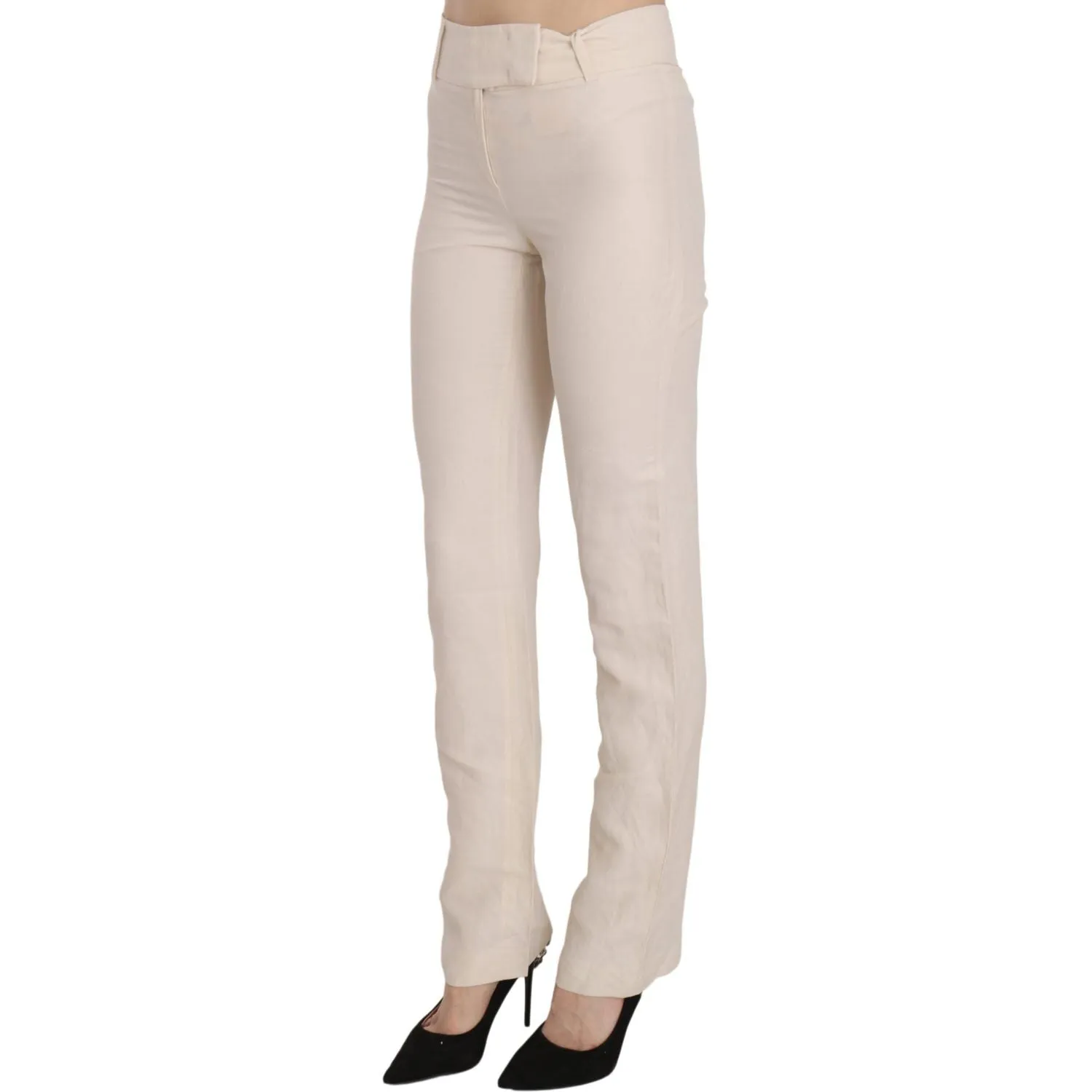 LAUREL Elevated White High Waist Flared Trousers