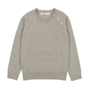 Light Grey Fitted Button Sweater