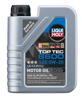 LIQUI MOLY 1L Top Tec 6600 Motor Oil SAE 0W20