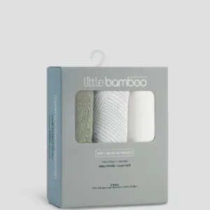 Little Linen Little Bamboo Muslin 3pk - Bayleaf