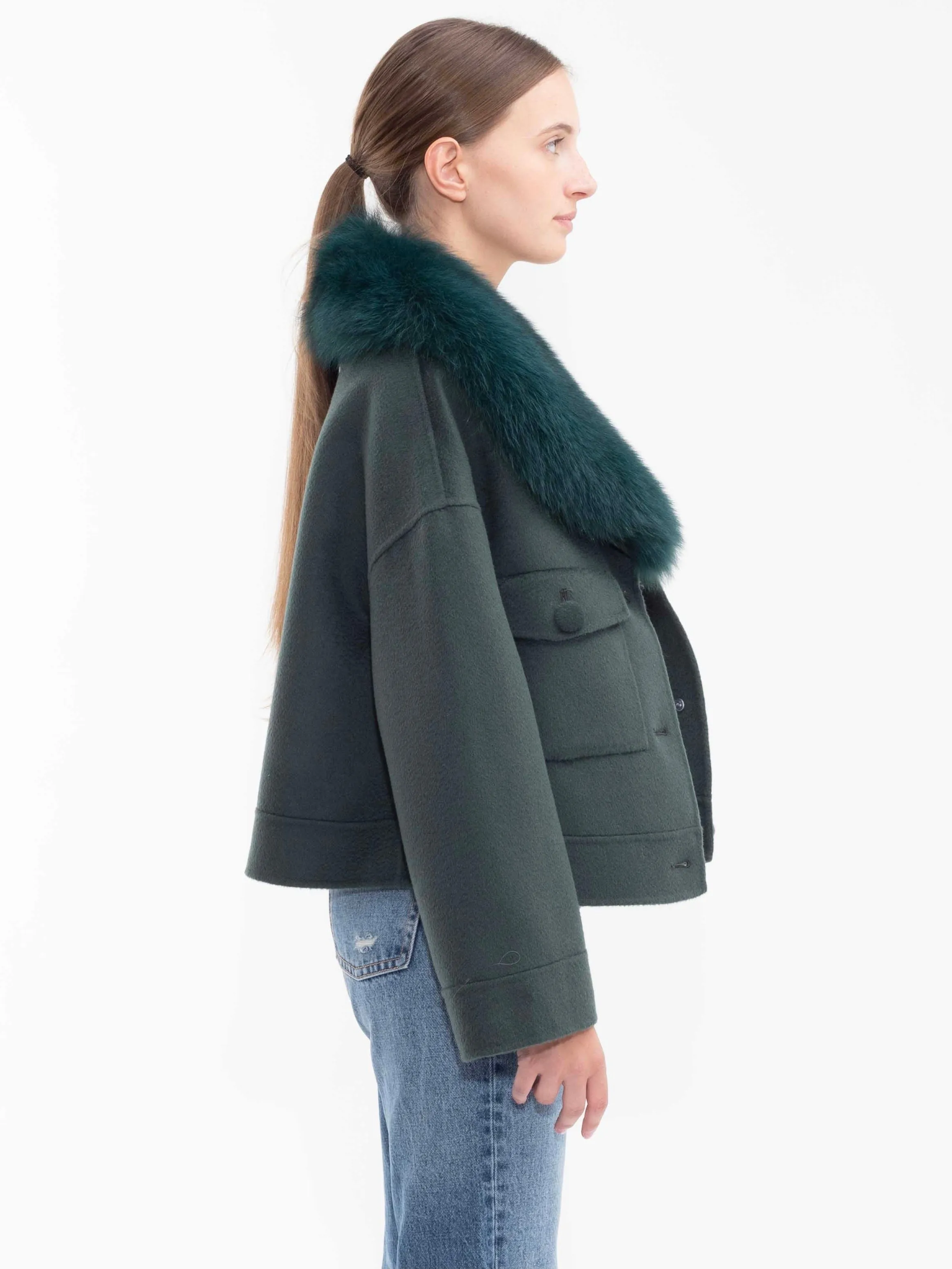 London Cashmere Jacket Green