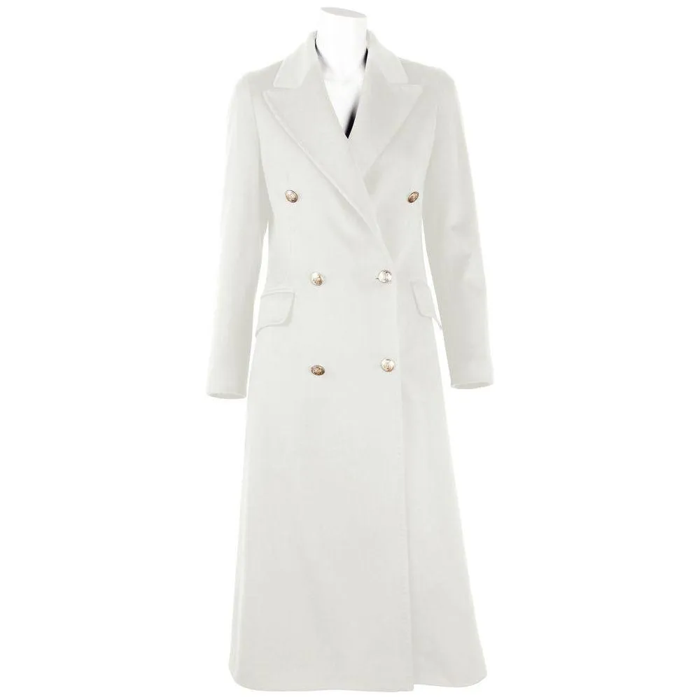 Made in Italy White Wool Vergine Jackets & Coat