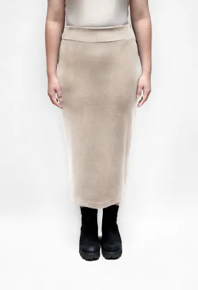 MAMA B Cozy Knit Pencil Skirt in Light Taupe