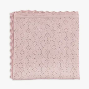 Mauve Diamond Pointelle Sweater Blanket