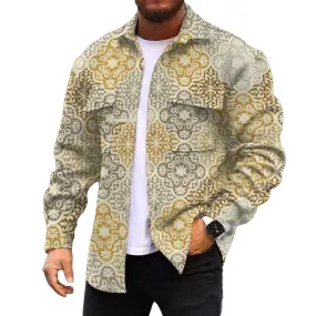 Men's Corduroy Print Long Sleeve Jacket 02021186L