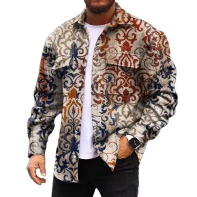 Men's Corduroy Print Long Sleeve Jacket 02205303L