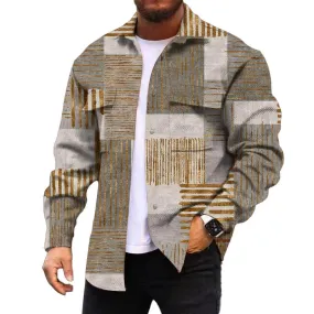 MEN'S CORDUROY PRINT LONG SLEEVE JACKET 57806456YM