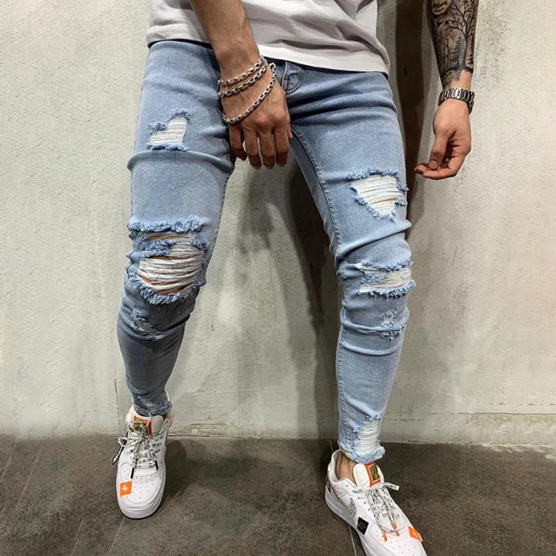 Men's Stretch Slim Skinny Ripped Jeans 38033033L