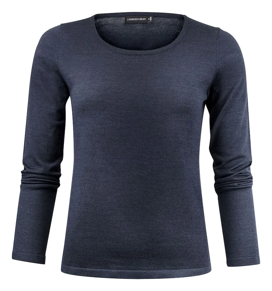 Merino Sweater U-Neck Woman Navy