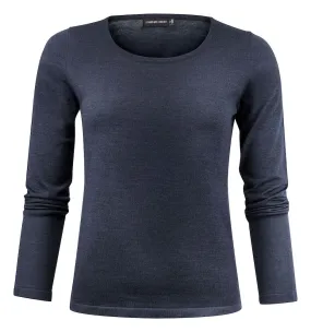 Merino Sweater U-Neck Woman Navy