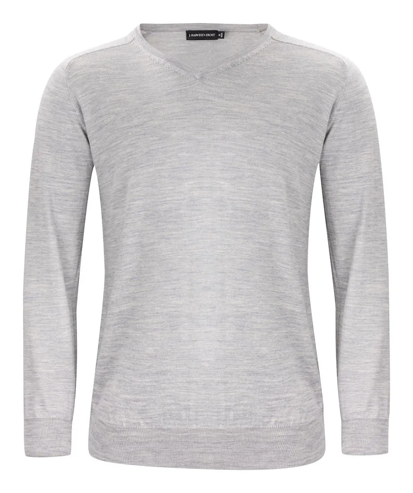 Merino Sweater V-Neck Lt Grey Melange