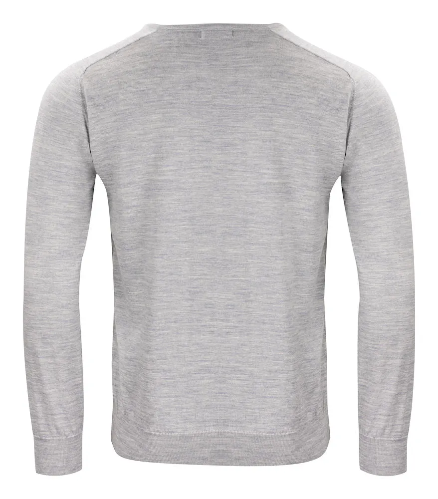 Merino Sweater V-Neck Lt Grey Melange