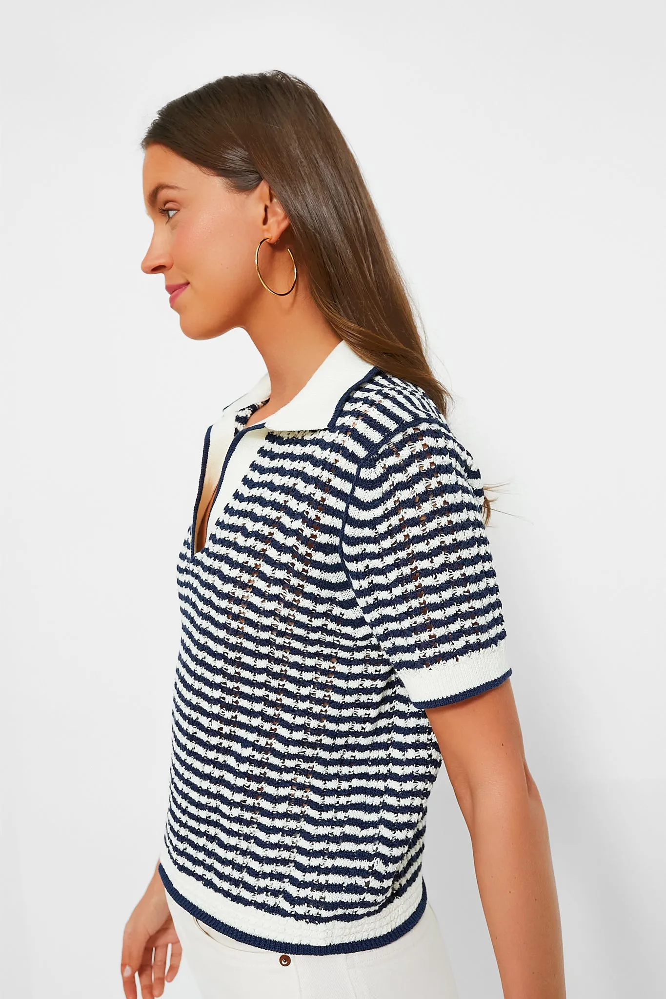 Midnight Stripe Short Sleeve Polo