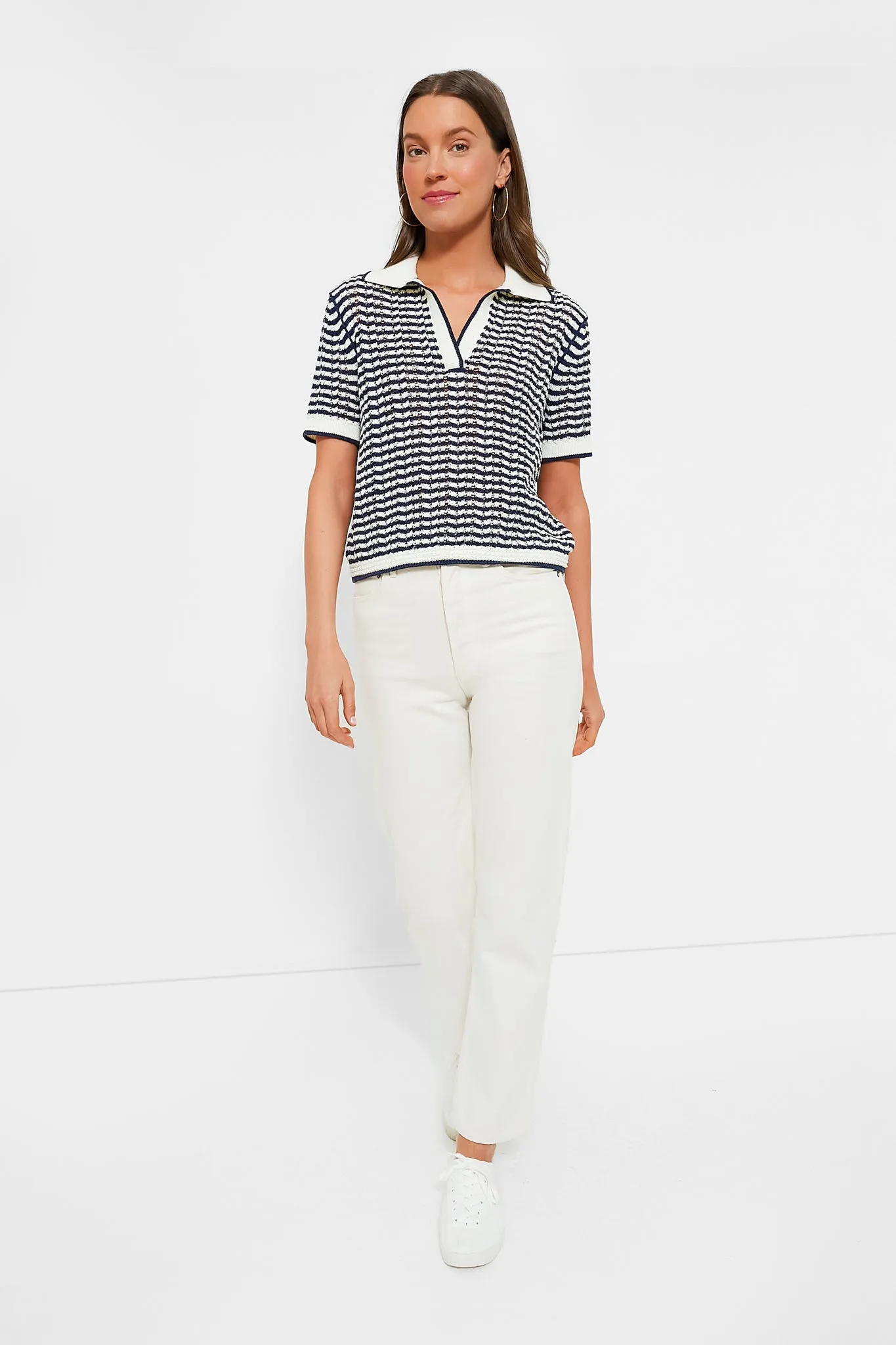 Midnight Stripe Short Sleeve Polo