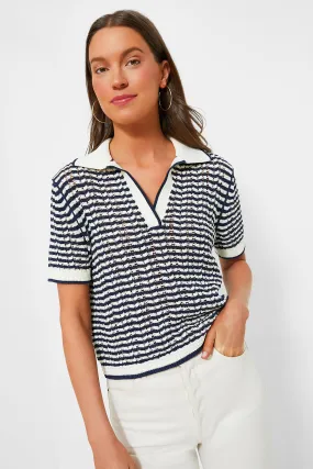 Midnight Stripe Short Sleeve Polo