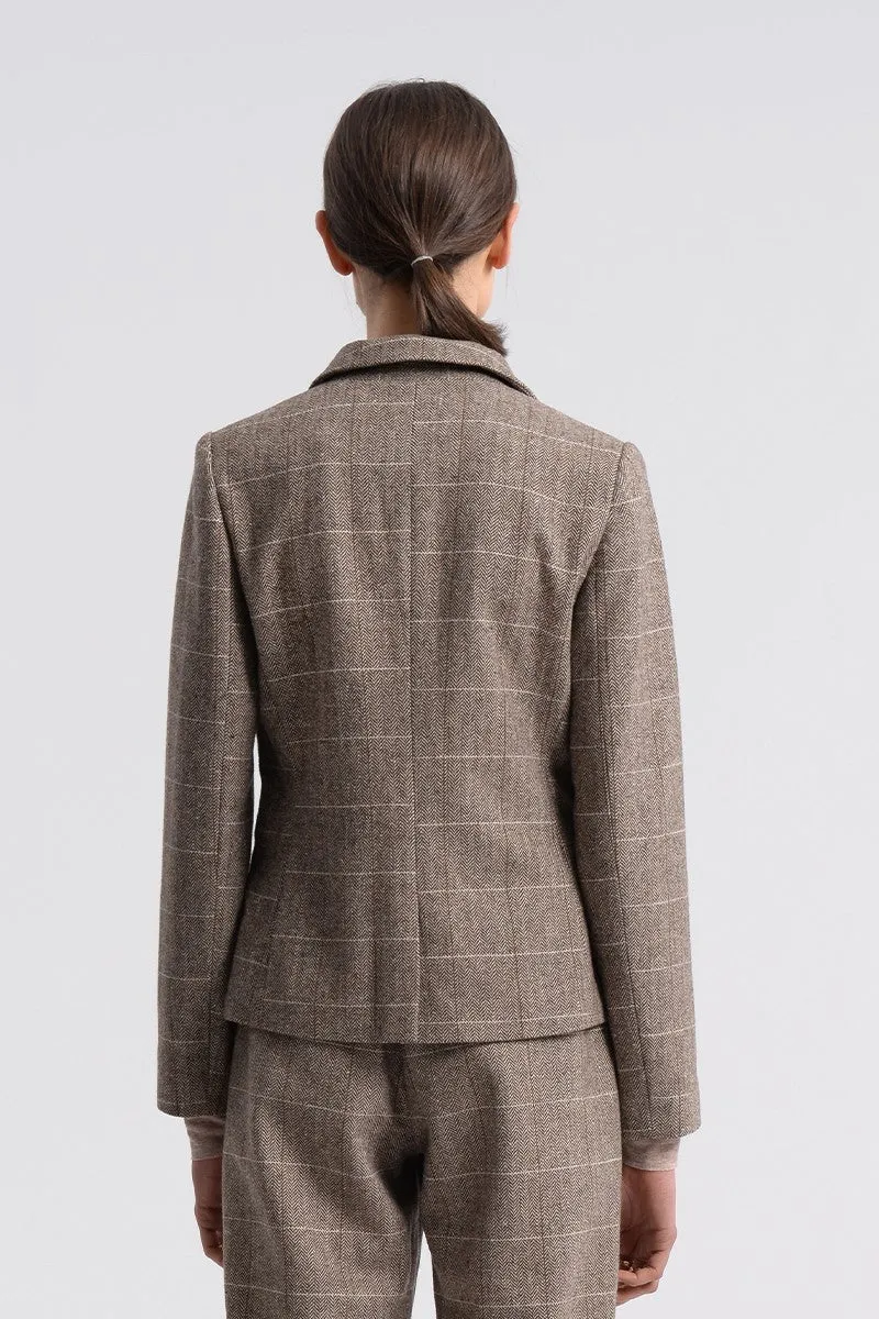 Molly Bracken Brown Woven Blazer