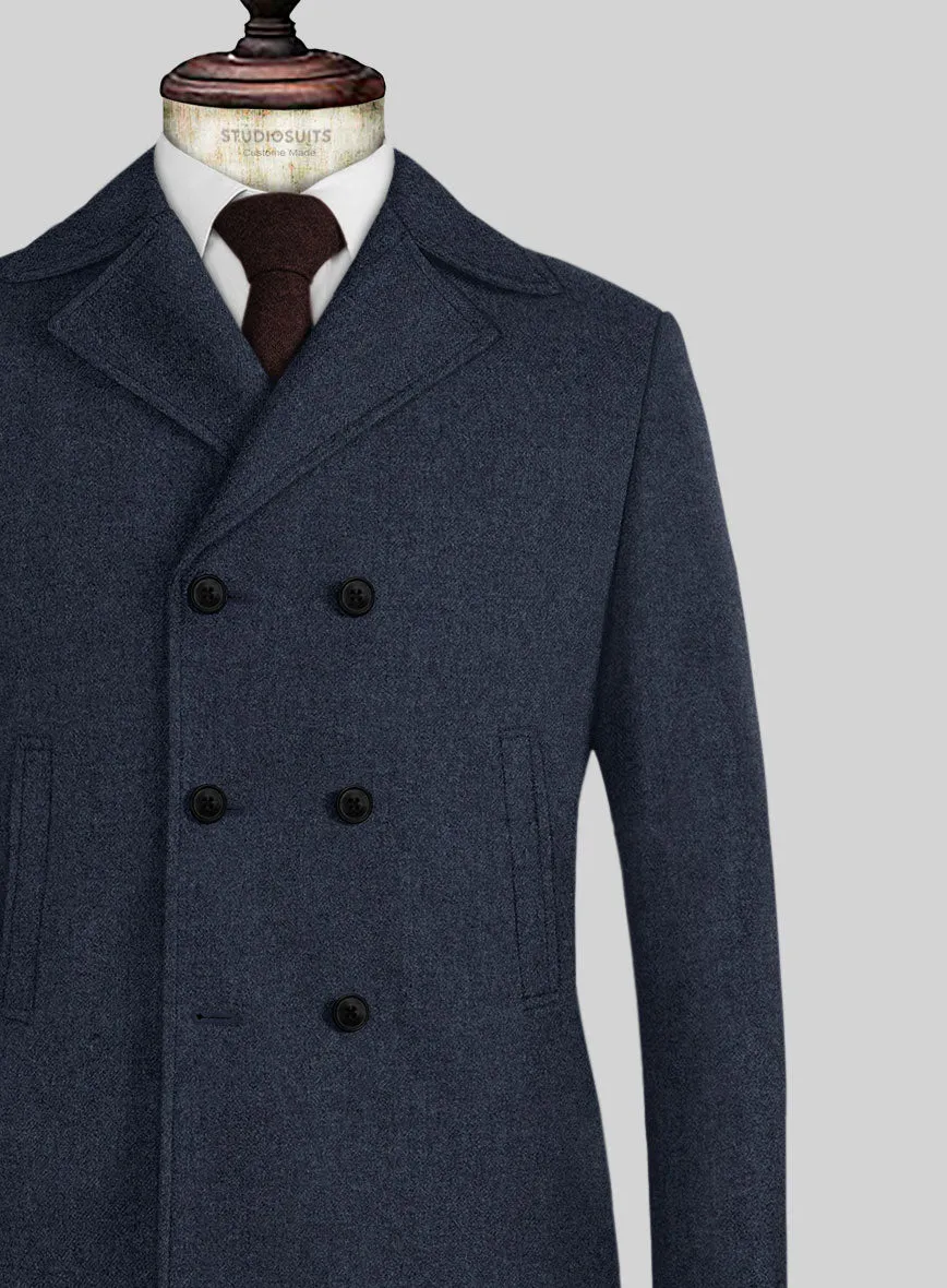 Naples Dark Indigo Tweed Pea Coat