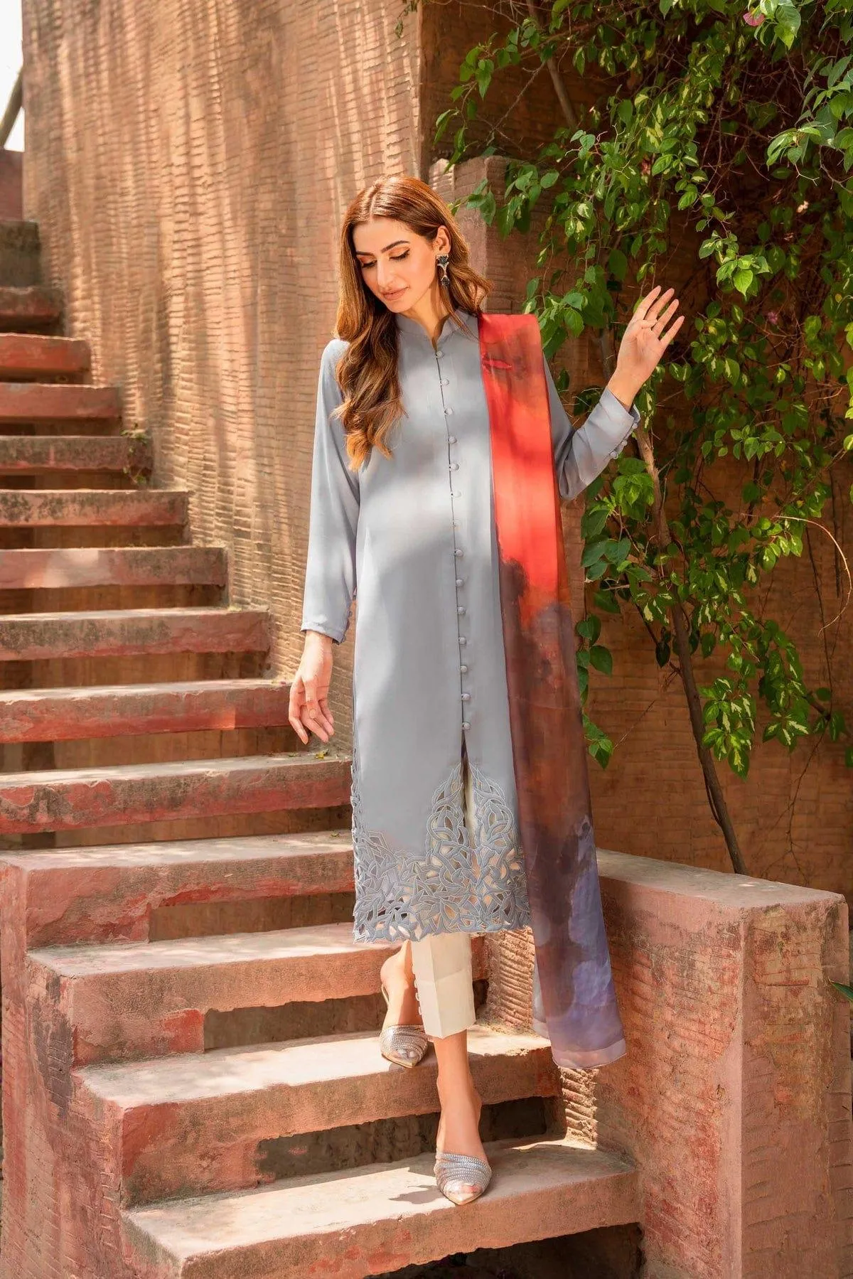 Natasha Kamal - Grey Cutwork Suit - Winter