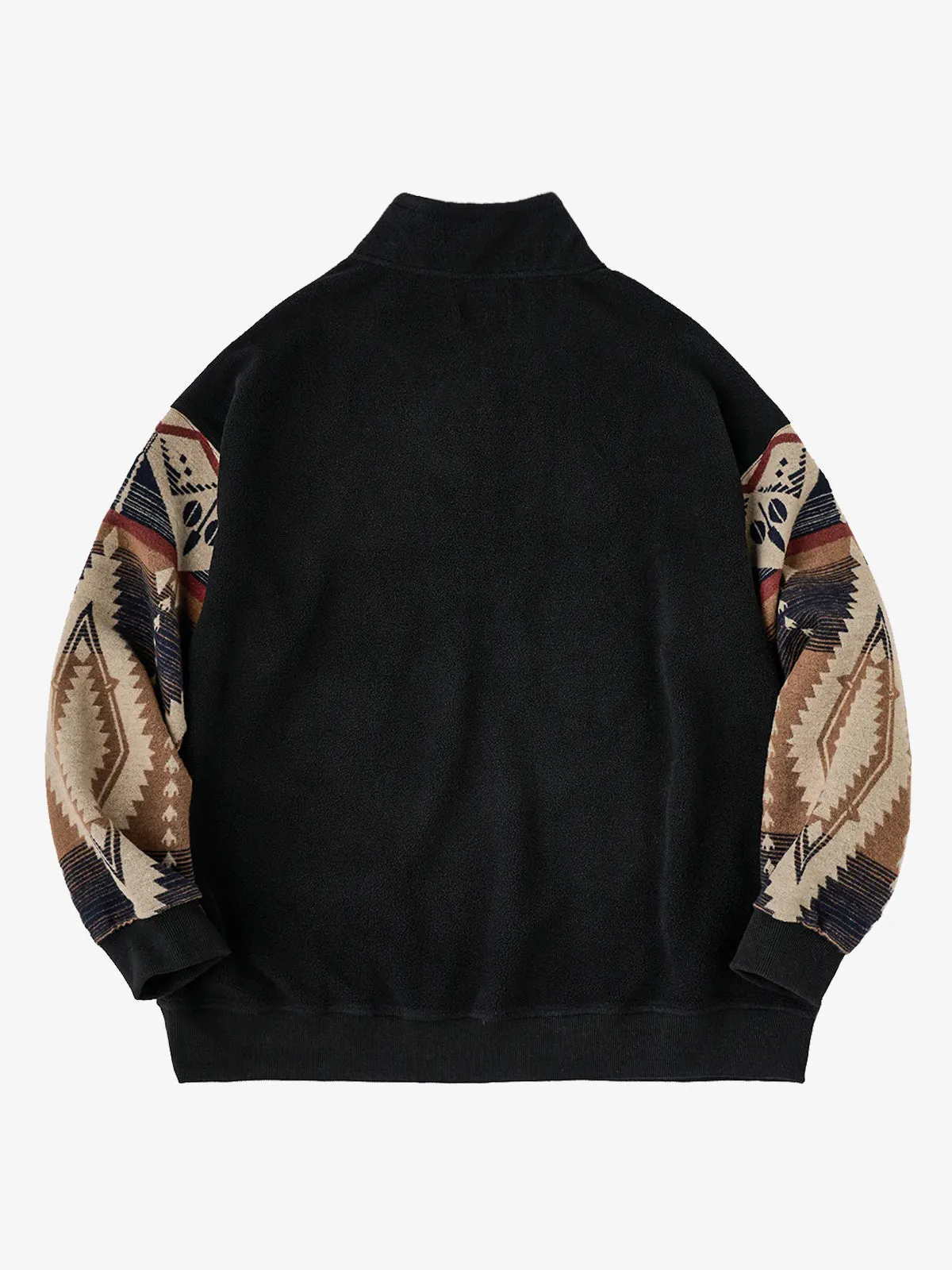 Navajo Pattern Polar Fleece Half-Zip Sweater