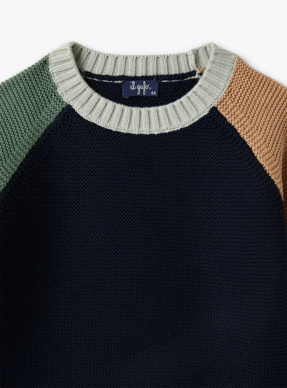 Navy Colorblock Sleeve Sweater