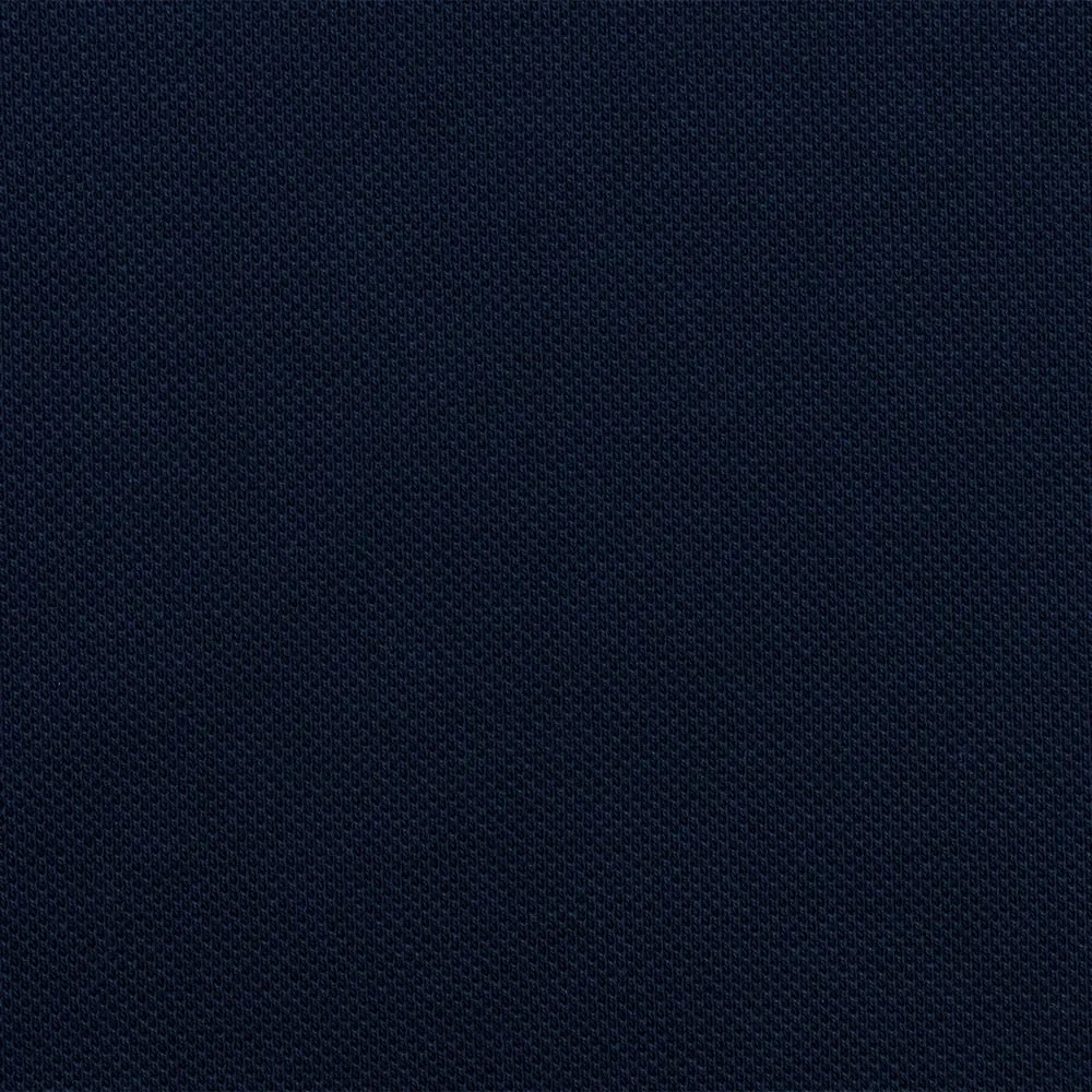 Navy Long-Sleeved Cotton Pique Polo Shirt