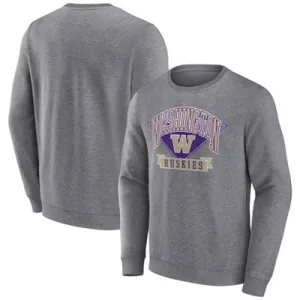 NCAA Washington Huskies Men's Gray Crew Neck Fleece Sweatshirt - XL